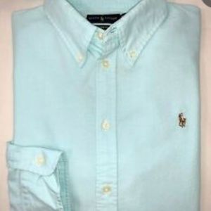 Polo Ralph Lauren Light Aqua Blue Long Sleeved Oxford Shirt